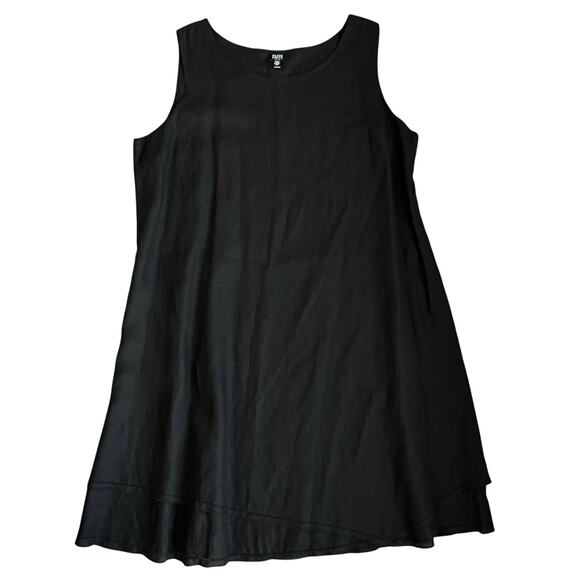 Eileen Fisher Woman Irish Linen Shift Midi Dress Black Size 3X Sleeveless - Picture 4 of 9